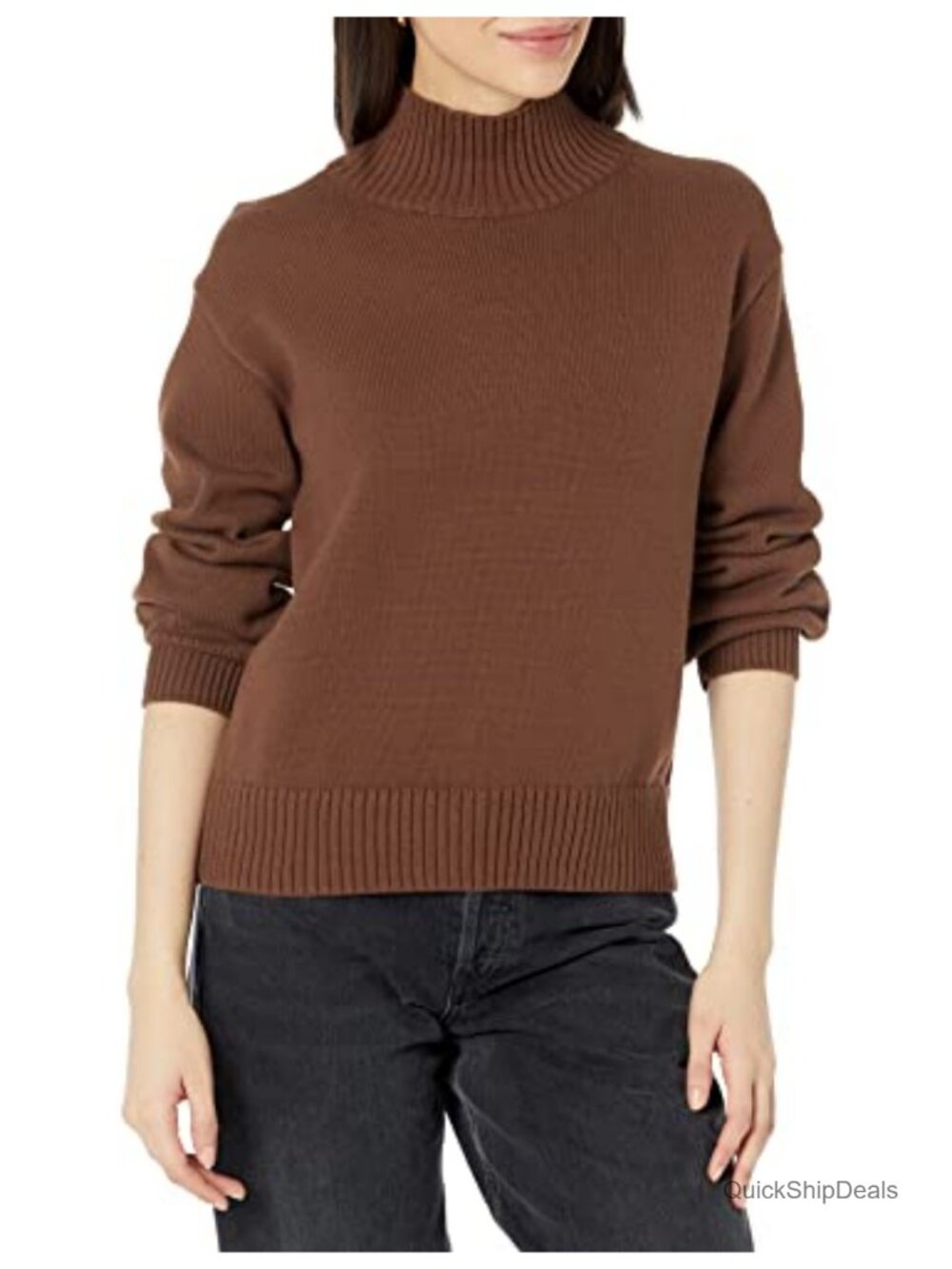 Women's Cotton Funnel-Neck Pullover Sweater, Midweight Organic, Long Sleeve